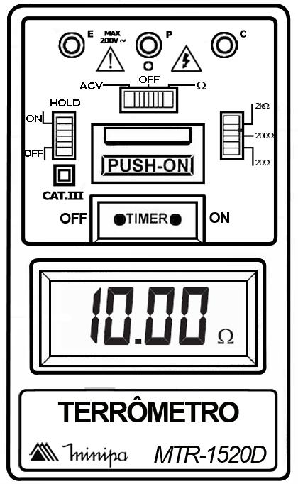 TERRÔMETRO DIGITAL Digital Earth Meter TelurímetroDigital MTR-1520D * Imagem meramente ilustrativa.