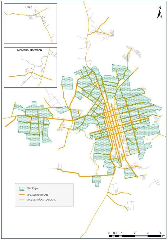 2.3. Diretrizes para Implantação de Zonas 30 As Zonas 30, conceito nascido na Europa, são áreas claramente delimitadas e que restringem a velocidade de circulação de veículos motorizados a 30 km/h.