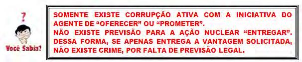 CONSUMAÇÃO E TENTATIVA 1. O crime é FORMAL e consuma-se no momento em que o funcionário público toma conhecimento da oferta ou promessa. 2. É admissível a tentativa. TIPO QUALIFICADO Art. 333 [.