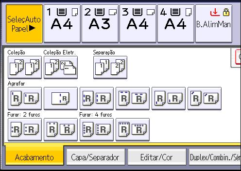 Prima a tecla [Start]. Consoante o modelo do equipamento e as opções instaladas, algumas destas funções podem não estar disponíveis.