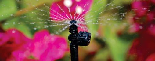 MICRO SPRAYS COBERTURA PRÓXIMA OU DIFUNDIDA Os microsprays oferecem flexibilidade na irrigação com uma variedade de vazões e diâmetros.