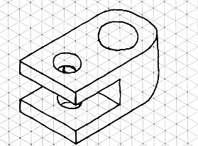 Verificando o entendimento Analise as vistas ortográficas abaixo e represente, no reticulado da direita, a perspectiva isométrica