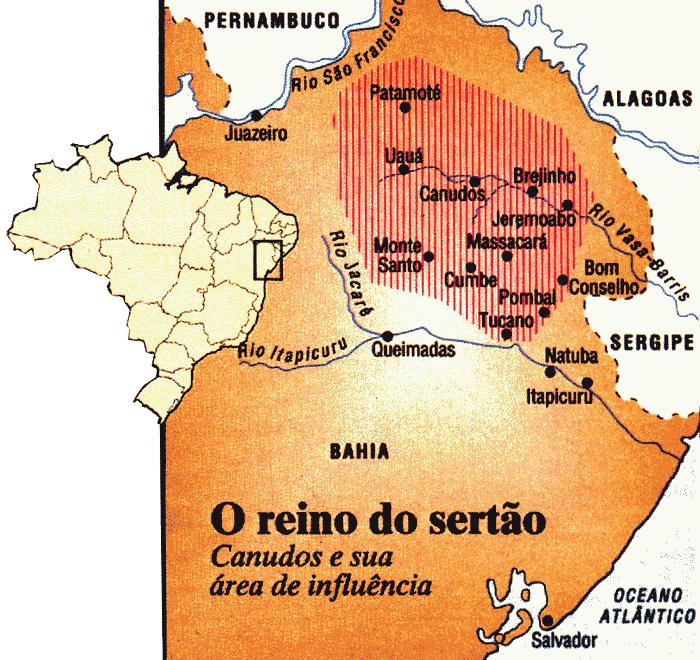 Características de Canudos 1893 - Conselheiro + 200 pessoas fixaram-se às margens do Rio Vaza Barris, no sertão Baiano Denominado: Canudos ou