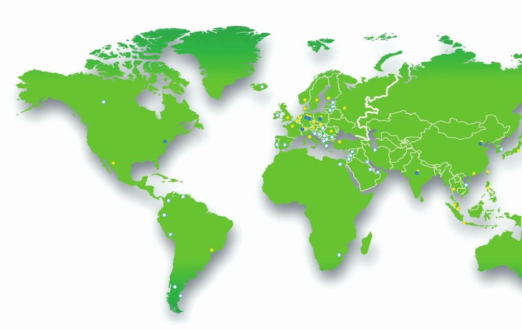 Presente nos 5 continentes e em mais de 50 países, a