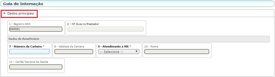 1.3 Guia de Internação. Acesse o menu Guias e clique em Guia de Internação.