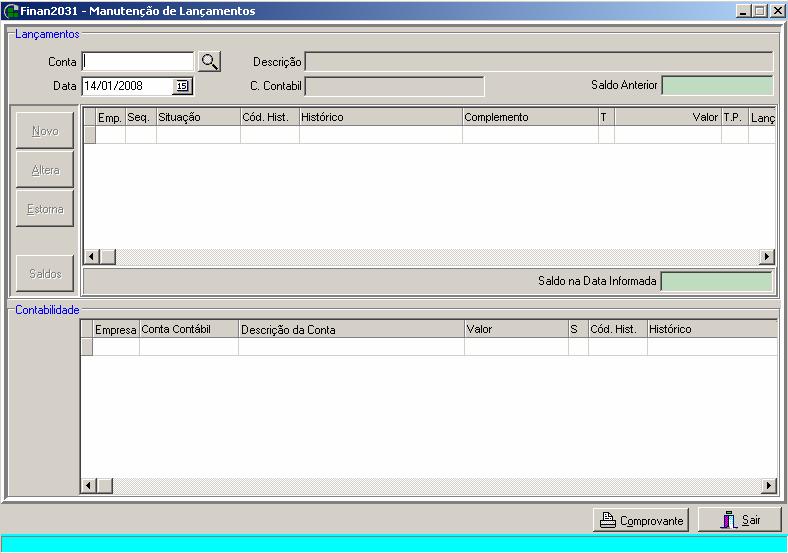 2º - Procedimento: Quando chegar a duplicata do vendor Opção: Caixas e Bancos/Manutenção de lançamentos Quando a duplicata do vendor chegar, faça um lançamento de