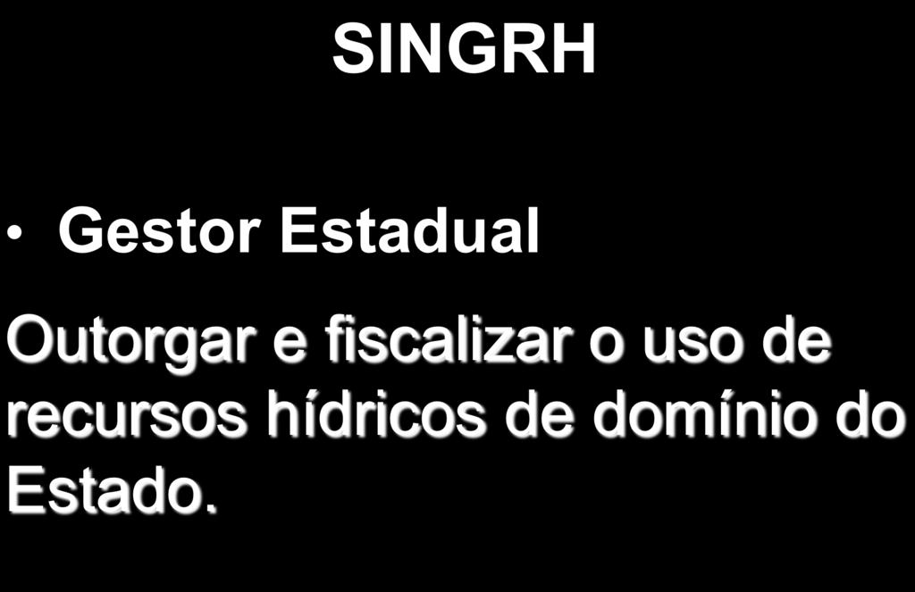 SINGRH Gestor Estadual