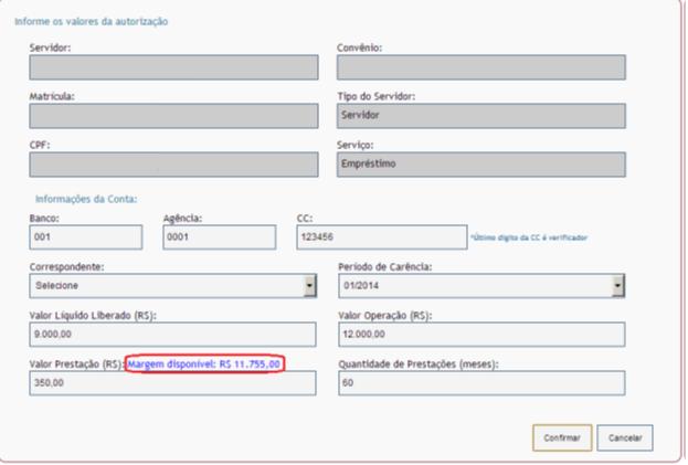 INFORMAR TODOS OS DADOS DA OPERAÇÃO E CLIQUE EM CONFIRMAR.