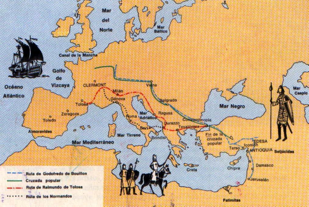 As Cruzadas ocorreram de 1096-1270.