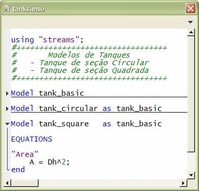 Modelagem Básica - 27 Criando um Model Tanque Quadrado Modelos de Tanques Os modelos podem ser agrupados em um mesmo arquivo mso. Tanks.