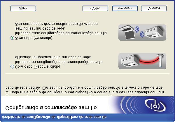 exe a partir da pasta raiz do CD-ROM Brother. f Clique em Assistente de configuração de LAN sem fio.