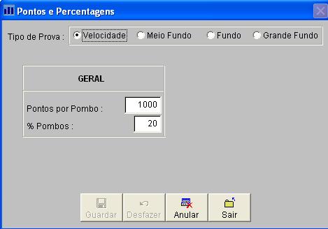 4 Deverá começar por indicar os pontos que os pombos têm e que percentagens do total de enviados pontuam, por especialidade.