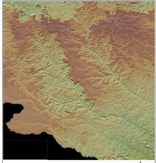 Figura 3 Perfil topográfico e secção geológica da área de pesquisa. Figura 4 Relevo da área de pesquisa (FONTE: MIRANDA, 2002).