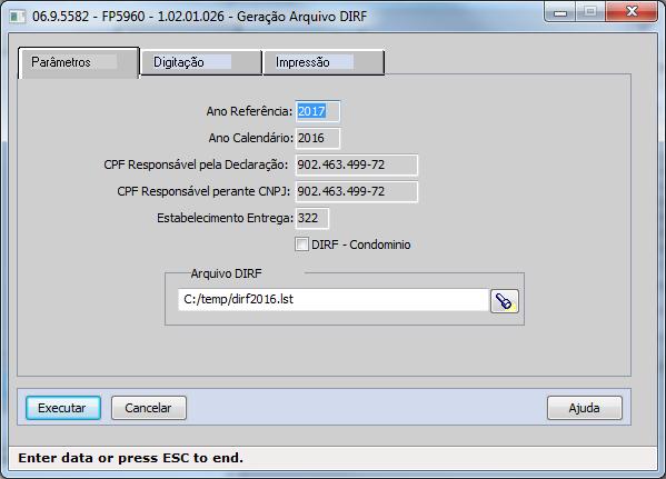 Título do documento Estabelecimento Entrega: o código do estabelecimento para o qual foi informado o CPF