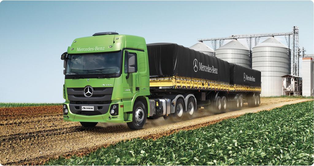 Novo Actros 2646 6x4 Estradeiro Dimensões (mm) 1 Modelo/Entre eixos 2646/33 2646/36 [a] Distância entre eixos 3.300+1.350 3.600+1.350 [b] Comprimento total 6.860 7.160 [c] Largura 2.500 2.