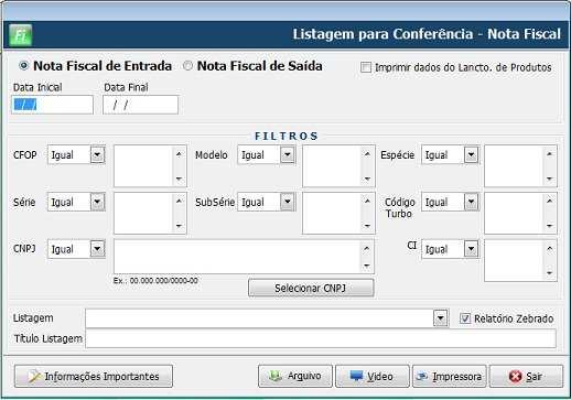 Fiscal PLUS / Listagem para Conferência Nota Fiscal Grupo IOB