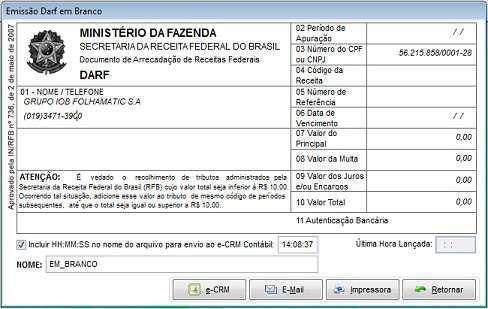 Escrita Fiscal 87 Grupo IOB Folhamatic EBS > Sage Escrita