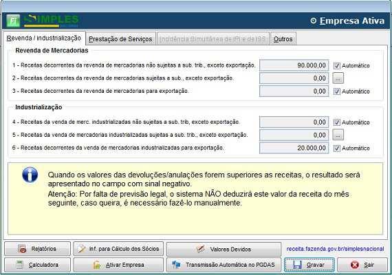 Simples Nacional Menu Movimentos / ISS / Modelos 51, 53 ou ISSQN Simples Nacional Menu Imposto / Simples Nacional / Demonstrativo