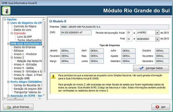 Módulos Estaduais / Rio Grande do Sul / GMB Grupo IOB Folhamatic EBS