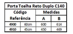 Porta-toalha longo 60cm