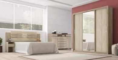 2- As portas deslizantes proporcionam economia de espaço no quarto juntamente com as gavetas