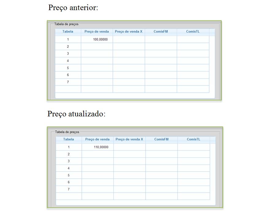 Na parte (4) deverão ser informados os limitadores dos produtos a serem corrigidos, que poderá ser feita com base no código do produto, no grupo, na localização ou na