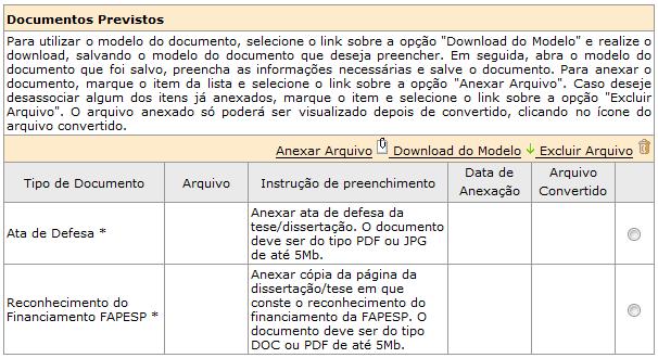 A nova tela apresentada será parecida com a anterior, adicionando ou tornando editáveis seções relativas ao preenchimento do compromisso propriamente dito: Instruções para Elaboração, Observações à