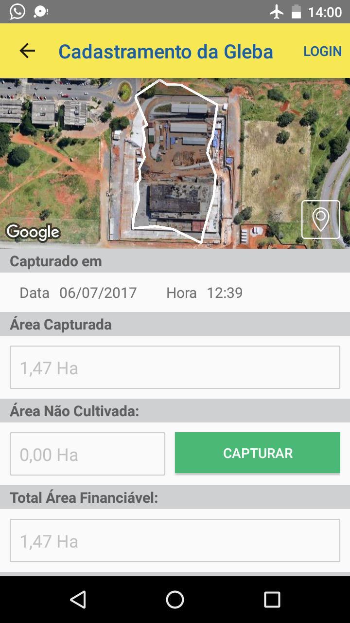 área enquadrada no Proagro até o