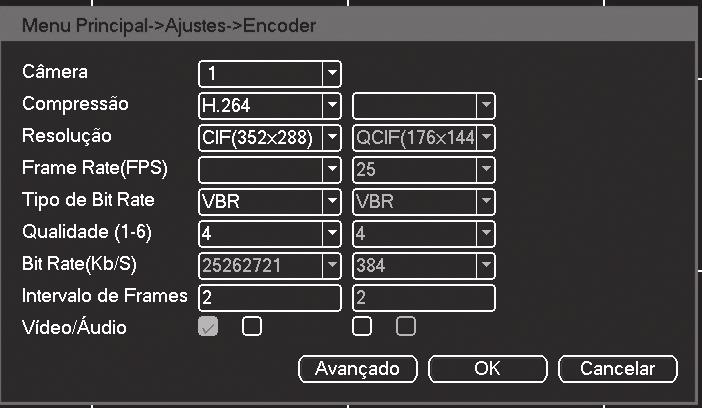 7. Encoder Através das configurações do Encoder podem ser feitos ajustes como qualidade da imagem e compressão. 7.