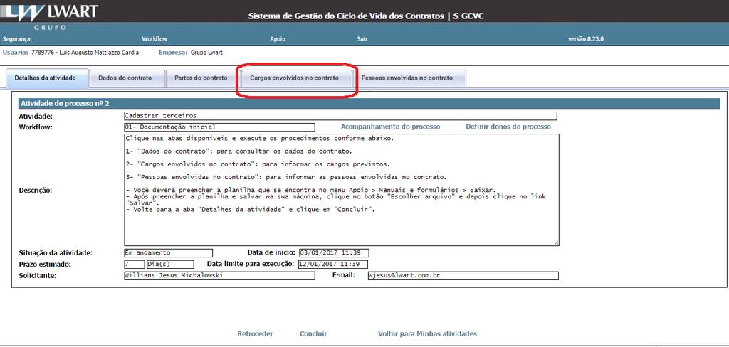 6. Cadastrar terceiros Atenção: estas orientações devem ser seguidas apenas no início do contrato, para atualização dos