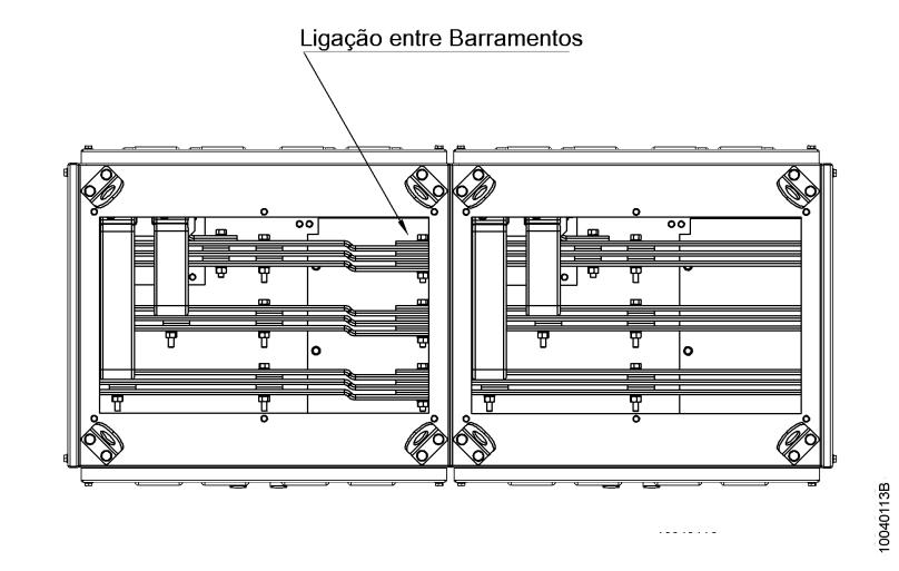 3. Operação Após a inserção do barramento no isolador, devem ser aparafusados os barramentos conforme a Figura 3-3, utilizando parafusos M10x80 com aperto de porca de 51 Nm, para garantir a boa