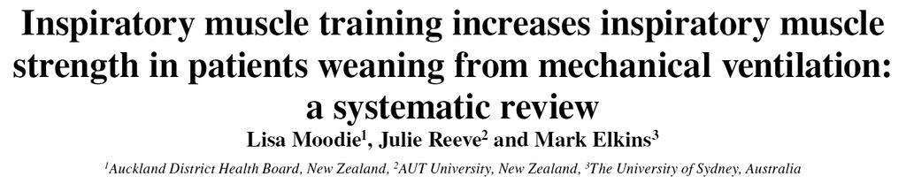 Treinamento da musculatura inspiratória no desmame da ventilação mecânica Caruso P et al.