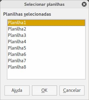 Figura 28: Caixa de diálogo Selecionar planilhas Validar o conteúdo da célula Ao criar planilhas para outras pessoas utilizarem, a validação dos conteúdos das células assegura que os dados inseridos