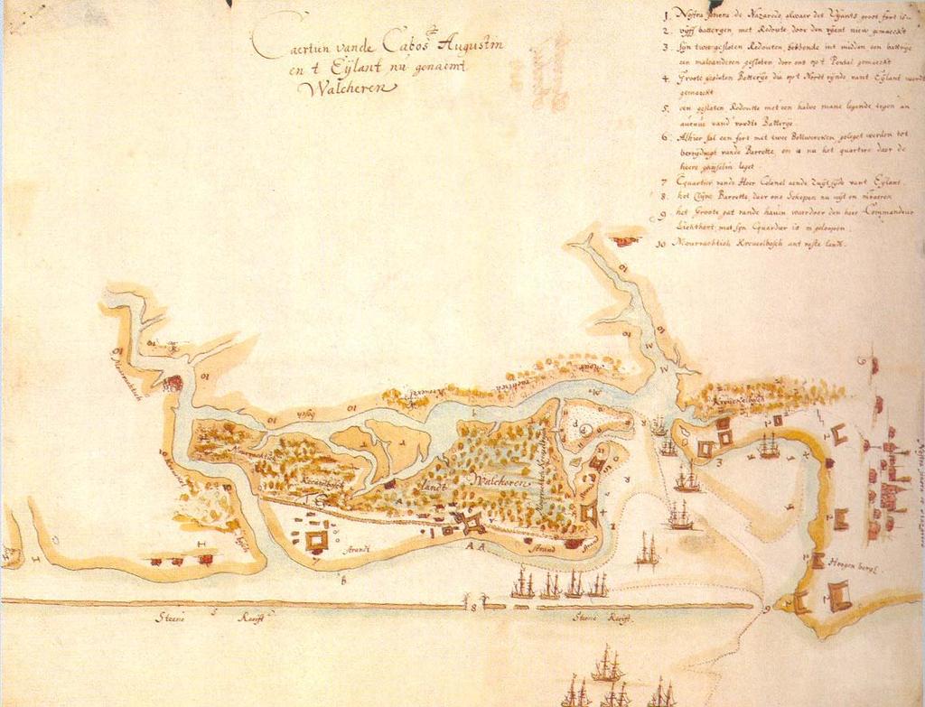 Outro mapa representa o Cabo de Santo Agostinho e era um anexo de uma carta, de 10 de Junho de 1634, que descrevia a conquista do local. O autor é desconhecido.