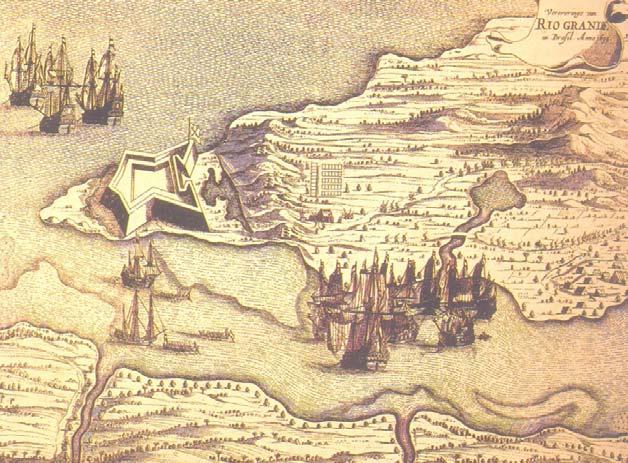 O forte está também representado em estampa publicada no livro de Barlaeus e atribuída a Frans Post, datada de