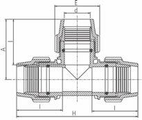 Conexiones de Compresión Tê Te de 90 Bitola d x d x d E H I A Peso (g) Código 16 x 16 x 16 39 126 50 63 83 37639460 20 x 20 x 20 48 145 57 74
