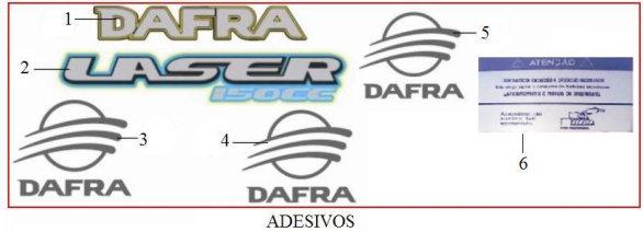 ADESIVOS 1 964875000004I ADESIVO DAFRA - 2008 2 D06875010001SI ADESIVO DA CARENAGEM TRASEIRA - 2008 3 964875000007I