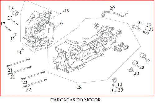 CARCAÇAS DO MOTOR 9 000455810800SI JUNTA DA CARCACA DO MOTOR LD 10 02P19-030-50T RETENTOR DO OLEO 19,8X30X5 11 94008061440ZBI PINO GUIA 8X6.5X14 17 942066550RPZBI PARAF. SEXT. FLANG.