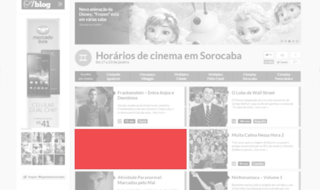 CINEMA - ENTRE FILMES ESPECIFICAÇÕES Tamanho: