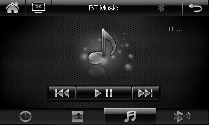 a) Na interface principal do Bluetooth, toque no ícone [símbolo] para acessar a interface de reprodução de música por Bluetooth.