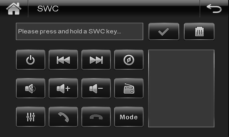 Configuração de Sistema 3.4 Configuração do volante a).toque no ícone na interface principal do sistema para acessar a interface de estudo do volante. b).