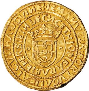 D. MANUEL I (1495-1521) 11* Ouro Português MUITO RARA MBC+ 52 500. + I: EMANVEL: R: PORTVGALIE: AL: C: VL: IN: A: D: GVINE :C. N: C.