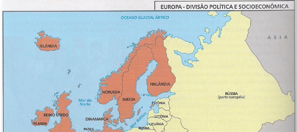 Divisão por critérios político-econômicos - elementos sociais e históricos Europa Ocidentalpaíses capitalistas