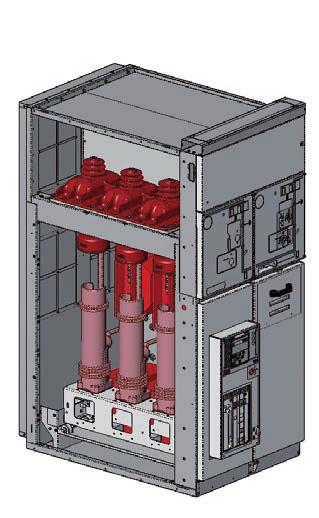 2. Unidades típicas SBM Unidade isolante com medições, disjuntor e duplo interruptor de manobra-seccionador Unidades disponíveis na largura 750 mm.