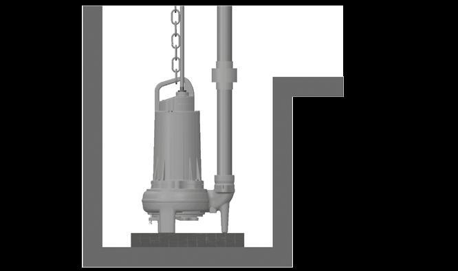 no pedestal Figura Instalação da motobomba com sistema de acoplamento direto no pedestal.