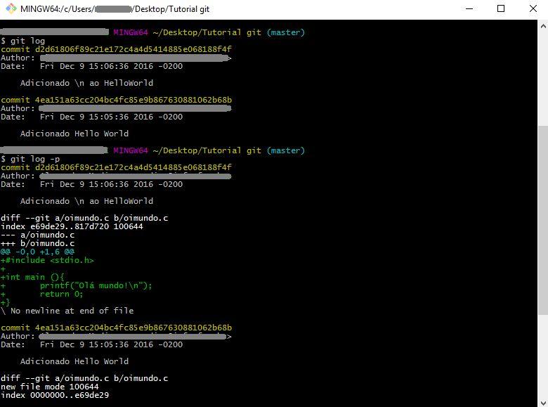 11 A diretiva --stat mostra um conjunto de estatísticas úteis de cada commit, como por exemplo a quantidade de arquivos modificados e a quantidade de linhas modificadas. Figura 8. Utilizando git log.