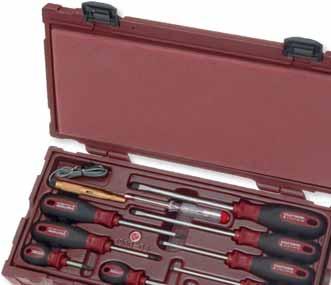 Universal screwdriver-/bit case for slotted, Phillips, Pozidriv and TX screws Estuche de destornilladores/puntas para tornillos de ranura,