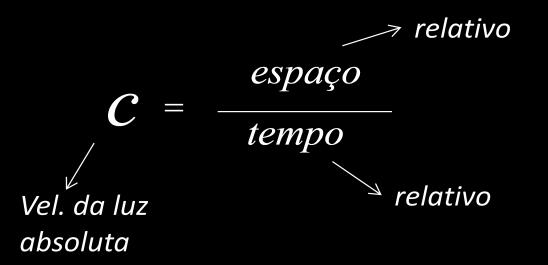 invariante entre um referencial e outro, então alguns dos conceitos que devem ser relativos são o tempo e o espaço.
