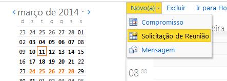6.3 Como criar uma solicitação de reunião A solicitação de reunião é uma ferramenta que lhe permite agendar reuniões e convidar participantes.