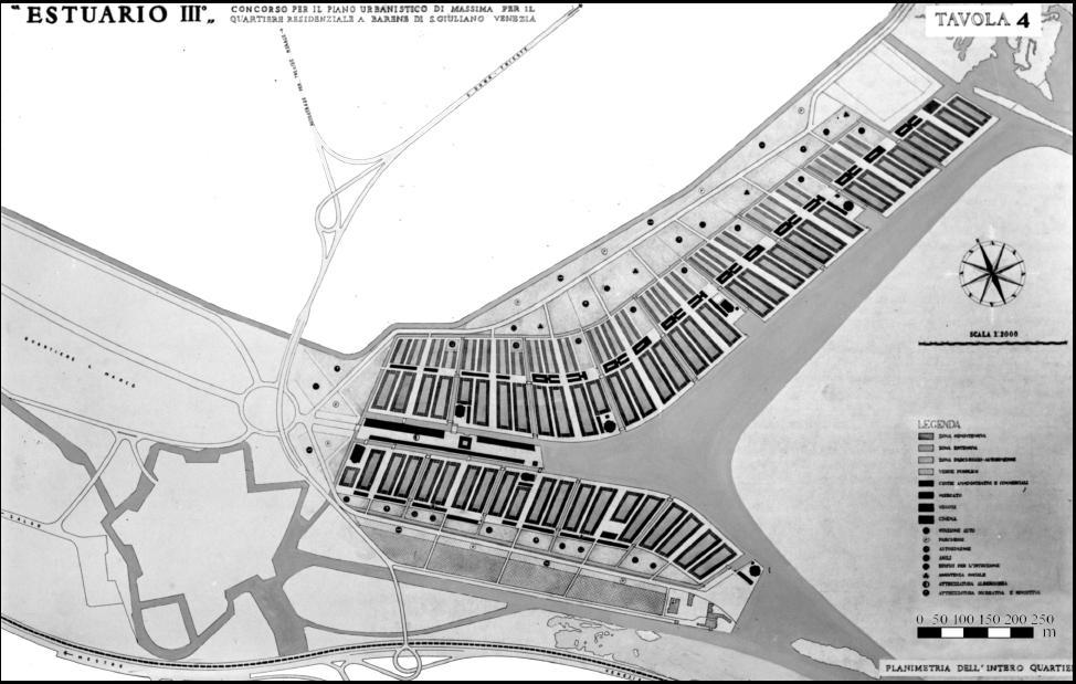 Estuario III É uma re-interpretação da Veneza renascentista (predominância das vias terrestres sobre os canais; ocupação edificada dos limites junto aos canais libertando o espaço interior para